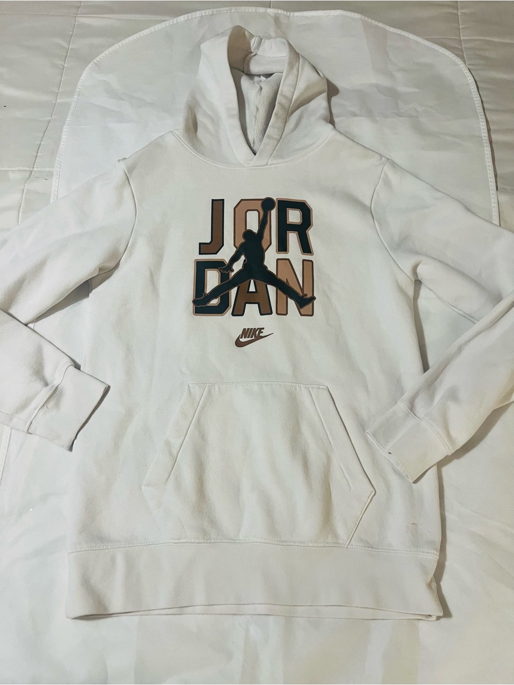 Nike Air Jordan Youth XL 13-15 White Jumpman Pullover Hoodie Fleece Kids unisex